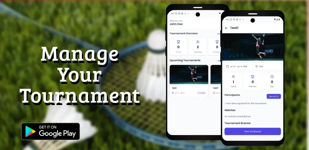 Badminton Tournament League app banner